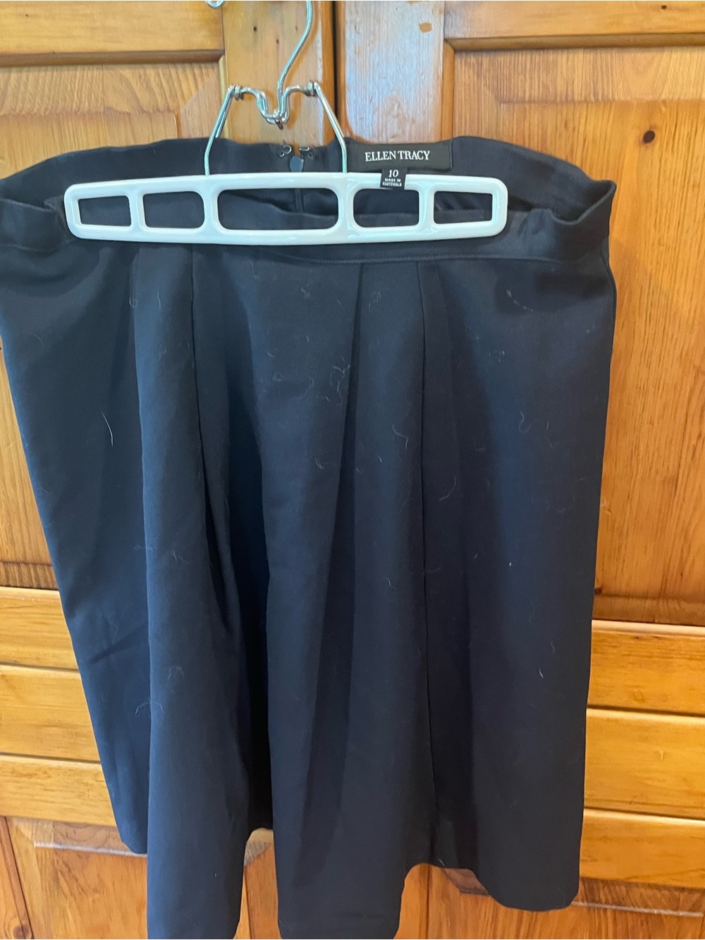 Ellen Tracy Black A-Line Pleated Skirt